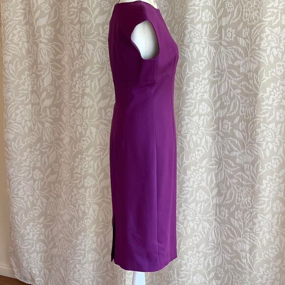 NWT Trina Turk Purple Beaded Floral Embellished Sheath Dress MSRP $268 Size 6 - Picture 2 of 8